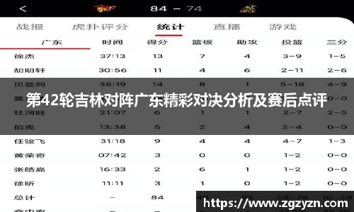 第42轮吉林对阵广东精彩对决分析及赛后点评
